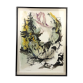 Aquarelle vintage de Franco Mürer, " Le Faune"