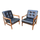 Paire de fauteuils scandinaves cuir, 1960