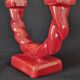 Ceramic chandelier, signed LONGCHAMP, twisted old red
