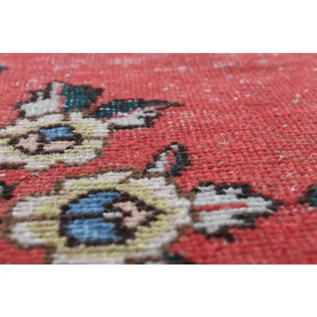 1970s Vintage Persian Handmade Wool Red Oversized Area Rug  295x385