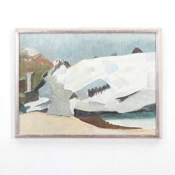 Original oil on canvas “Myrdalsjökull, Iceland” by Rolf Nordengren. Vintage & framed – 53 × 40 cm