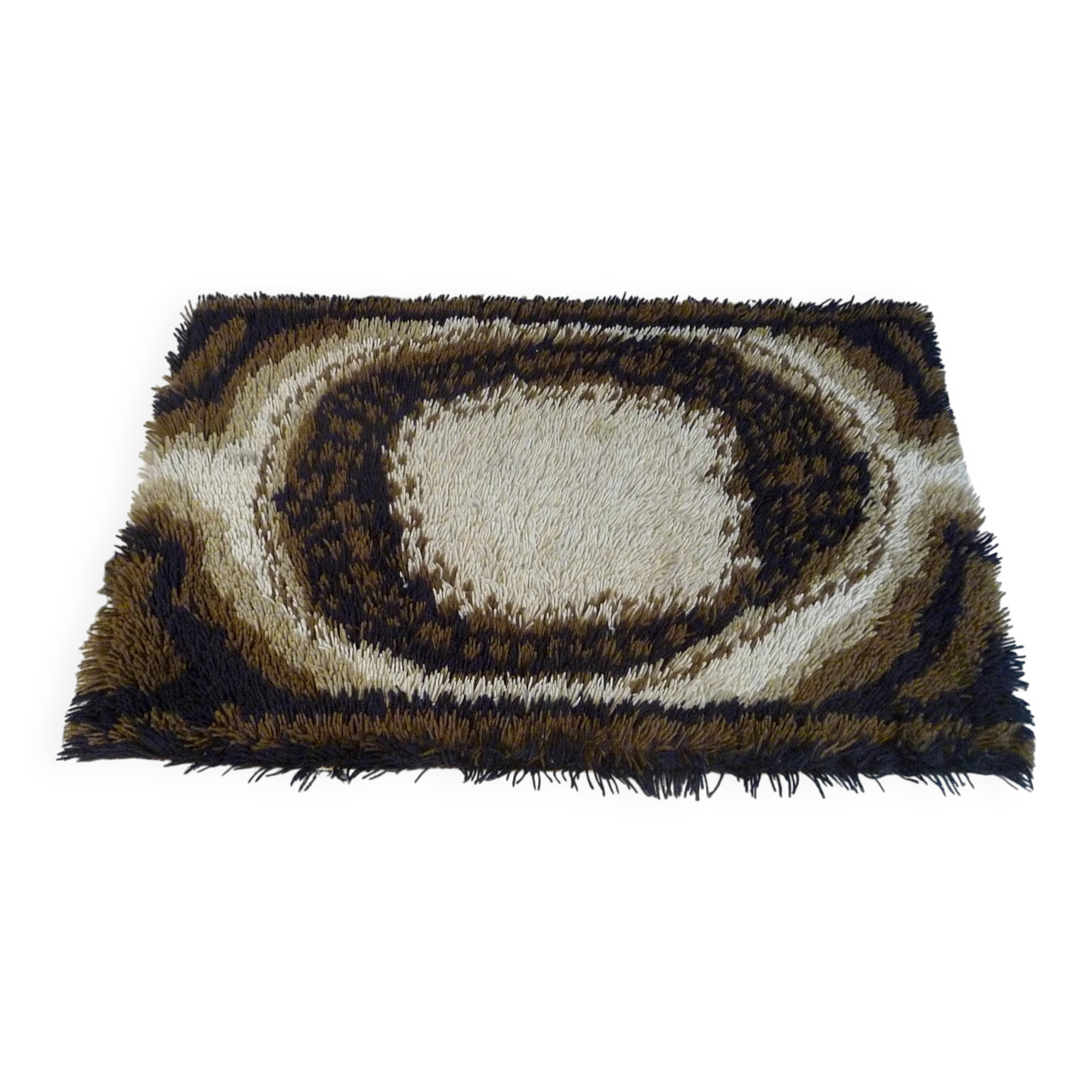 Abstract brown Scandinavian modern rug by Ege Rya, Denmark 1960s