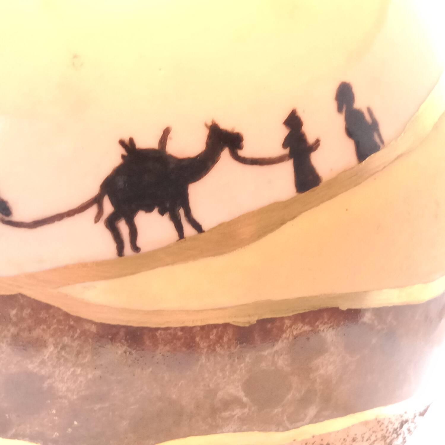 Unique ball lamp, hand-painted by Françoise Bertin