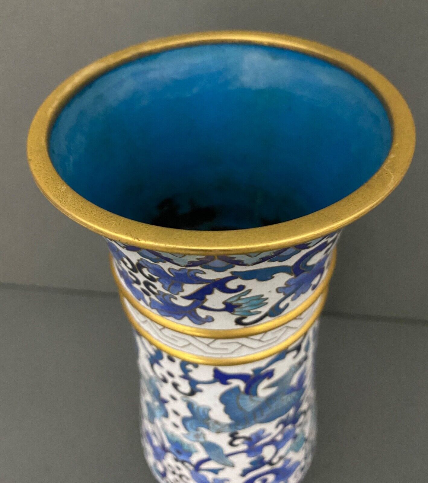 Vase roll china cloisonné mid-twentieth floral decoration