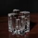 Brutalist Swedish Crystal Glass Candle Holder