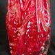 Mouth-blown rock crystal vase, red, Glassworks Ingrid, Germany