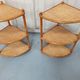 Pair corner shelves bamboo and braided rattan angle bedside tables shelf