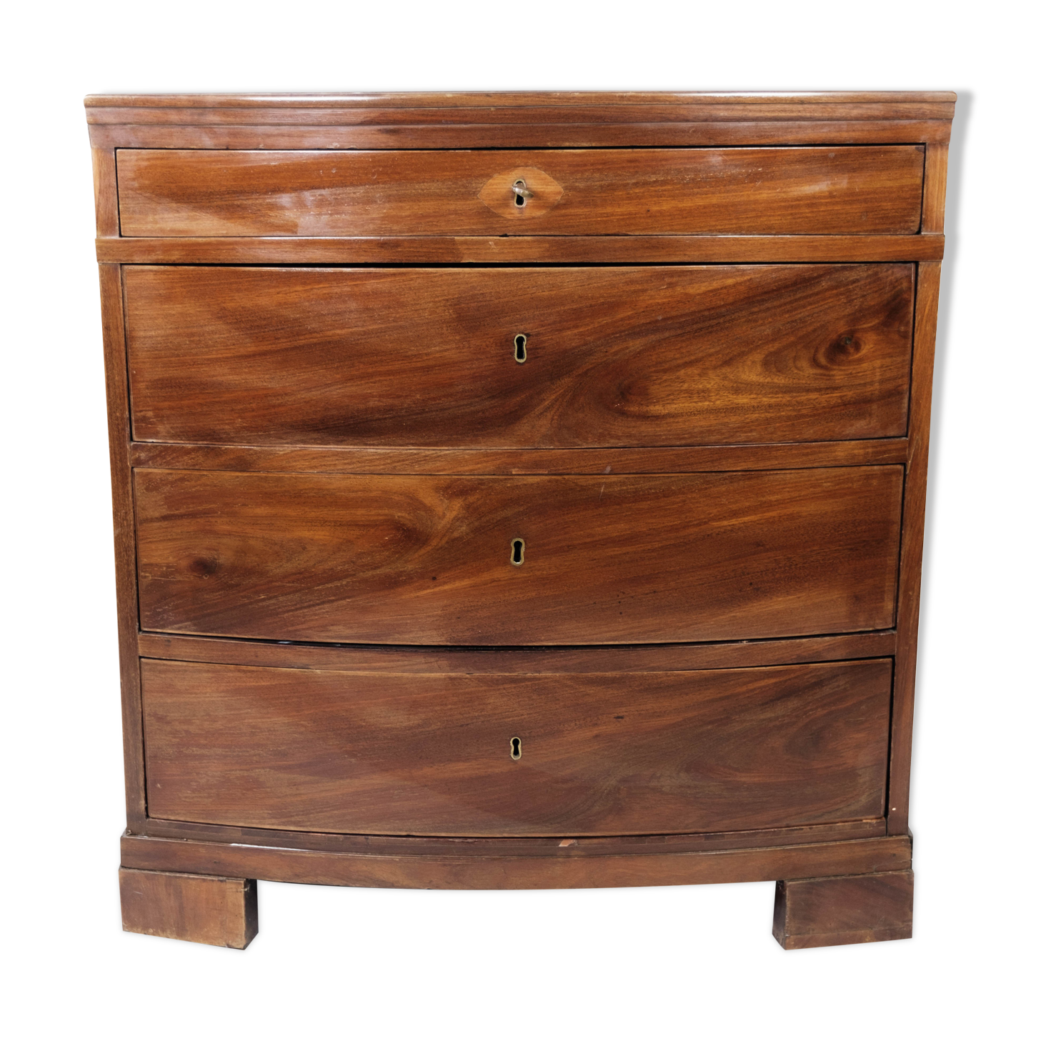 Empire chest of drawers of polished mahogany, 1820