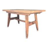 Table vintage d’époque reconstruction Rene Gabriel en hêtre.