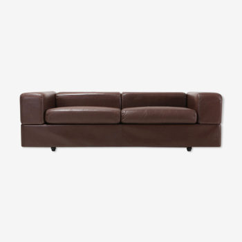 Tito Agnoli Daybed 711 sofa for Cinova in brown leather 1970