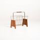 Scandinavian teak and metal magazine rack, 1960s