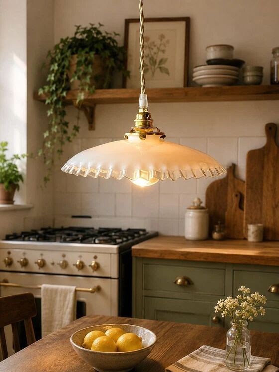 Suspension in pleated opaline