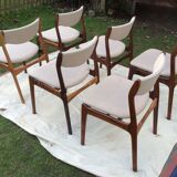 Six chaises palissandre nordic