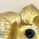Masca 1970s 1980s Hollywood Regency Gold Leaf Metal Flower Wall Sconce