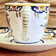 6 old Devres Fourmaintraux Rouen coffee cups Dinan model 19th century