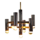 Brass & gunmetal geometric chandelier by "Boulanger S.A."