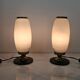 Paire de lampes de table en verre opalin, Italie années 1950