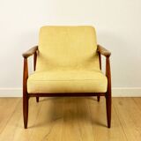 Light Yellow GFM63 Lounge Chair by J. Kedziorek, 1970s