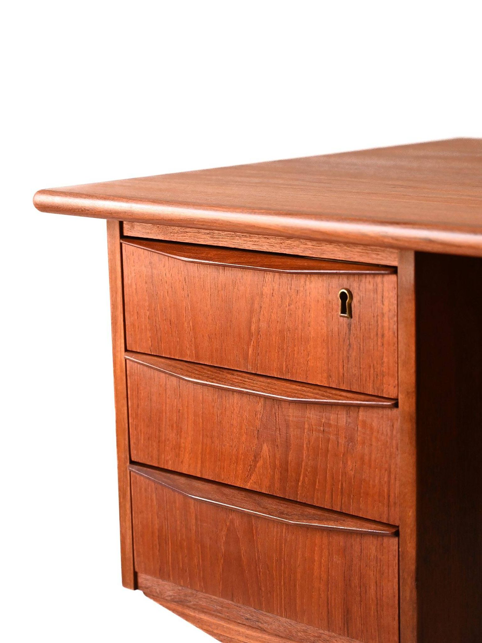Bureau indépendant en teck danois, années 1950/60