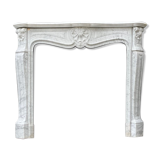 Louis XV style fireplace in Carrara marble