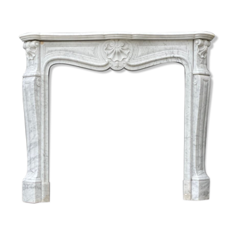 Louis XV style fireplace in Carrara marble