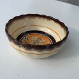 4 nesting salad bowls in enameled ceramic mbfa pont l abbé decorated vintage hand