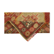 Handwoven vintage anatolian red runner carpet 89 cm x 384 cm