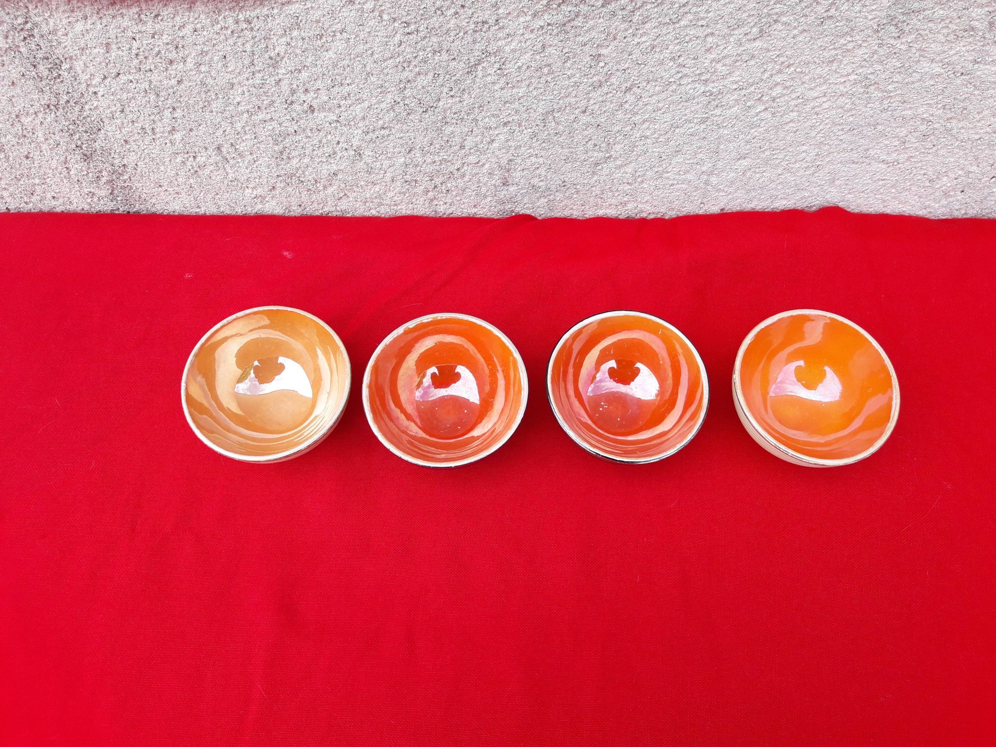 4 semi-vitrified bowls Ceranord Saint Amand diam 8.5 cm