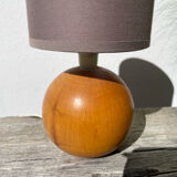 Lampe boule en bois tourné, 1990