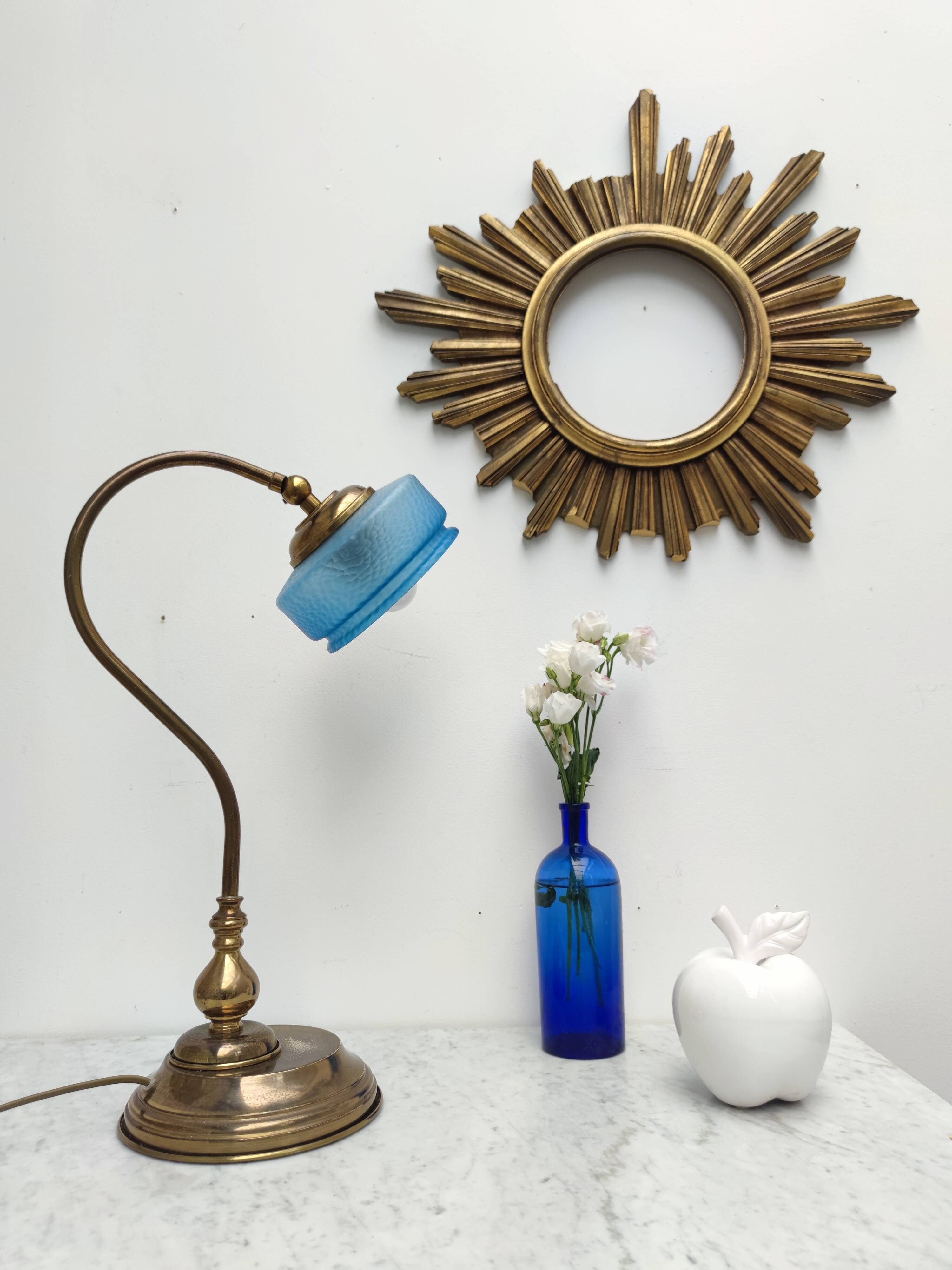 Golden and blue lamp