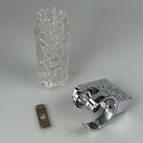 1960s/70s Wall Lamp in Glass & Chrome, Brutalist German Design