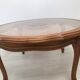 Table basse en bois mérisier et cannage vintage
