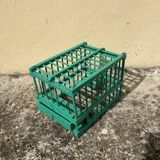 Vintage bird cage in green wood retro paint