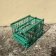 Vintage bird cage in green wood retro paint