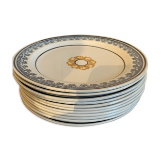 Set of antique earthenware plates