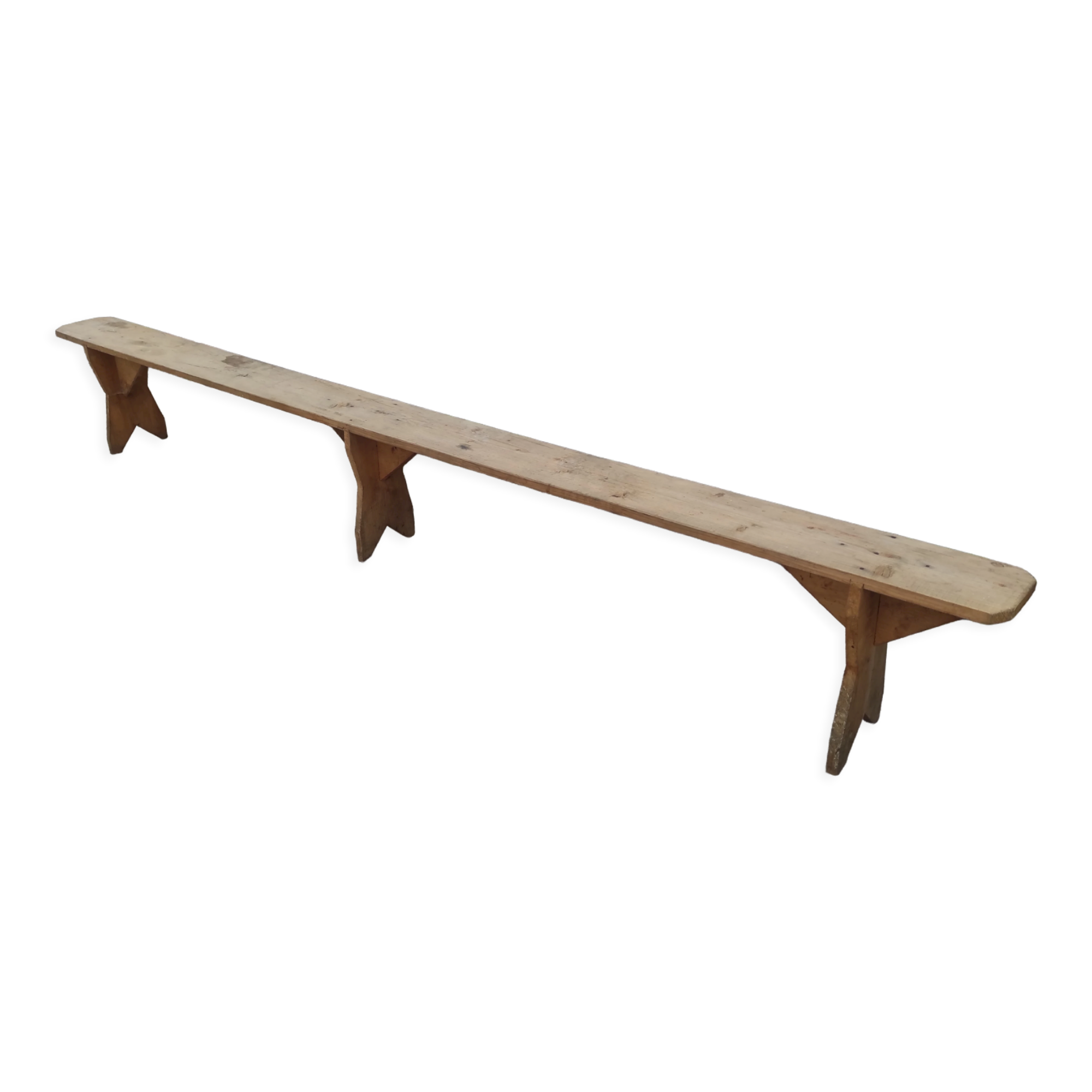 Banc de ferme en bois de sapin 3m50