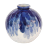 CT Camille THARAUD ball vase in Porcelain de Limoges France blue white