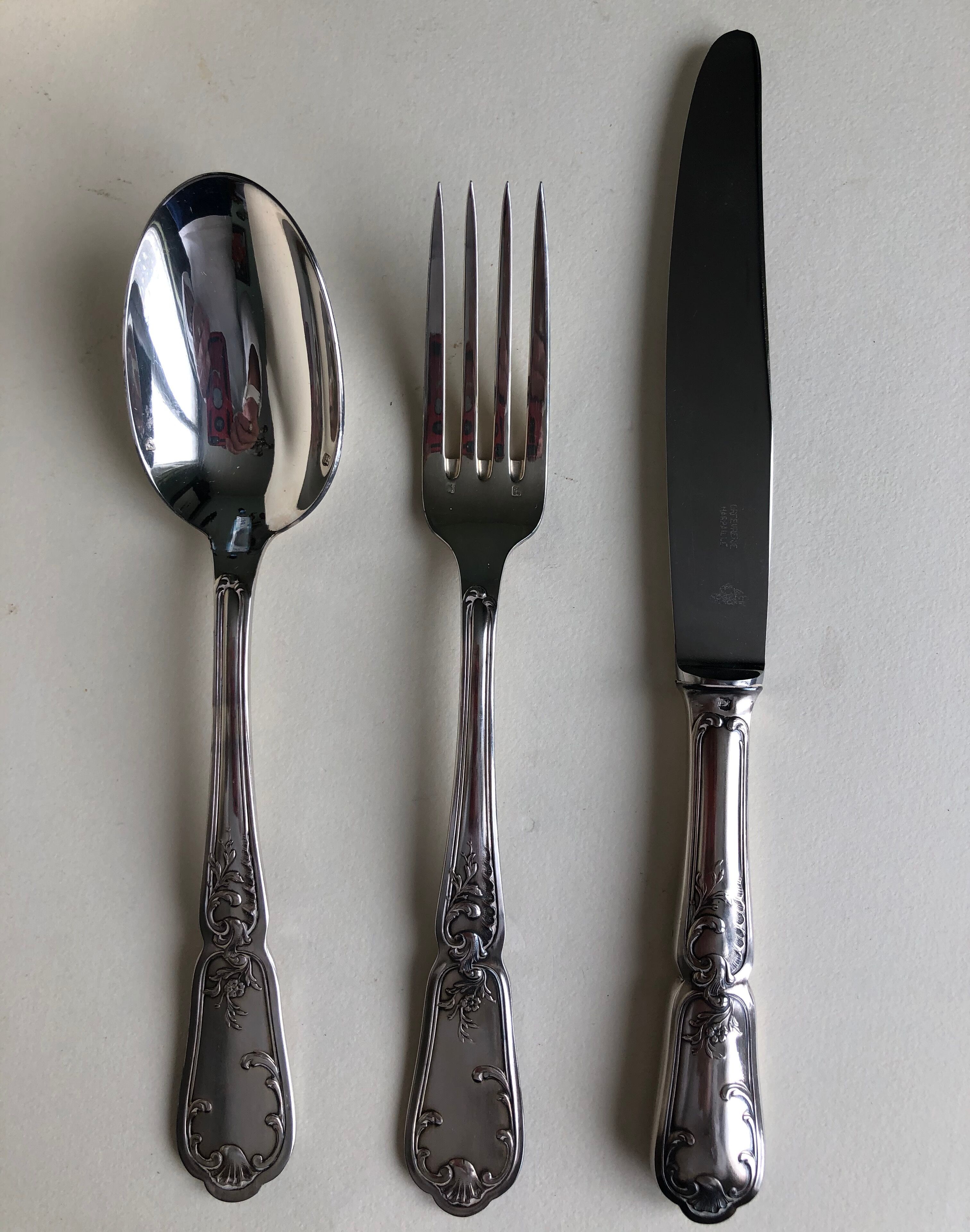 Silver metal service covers