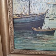 Peinture marine xixe sur toile signée J Alberti