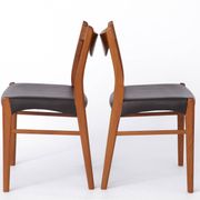 4 Arne Wahl Iversen Mid century teak dining chairs Glyngøre stolefabrik, model GS61