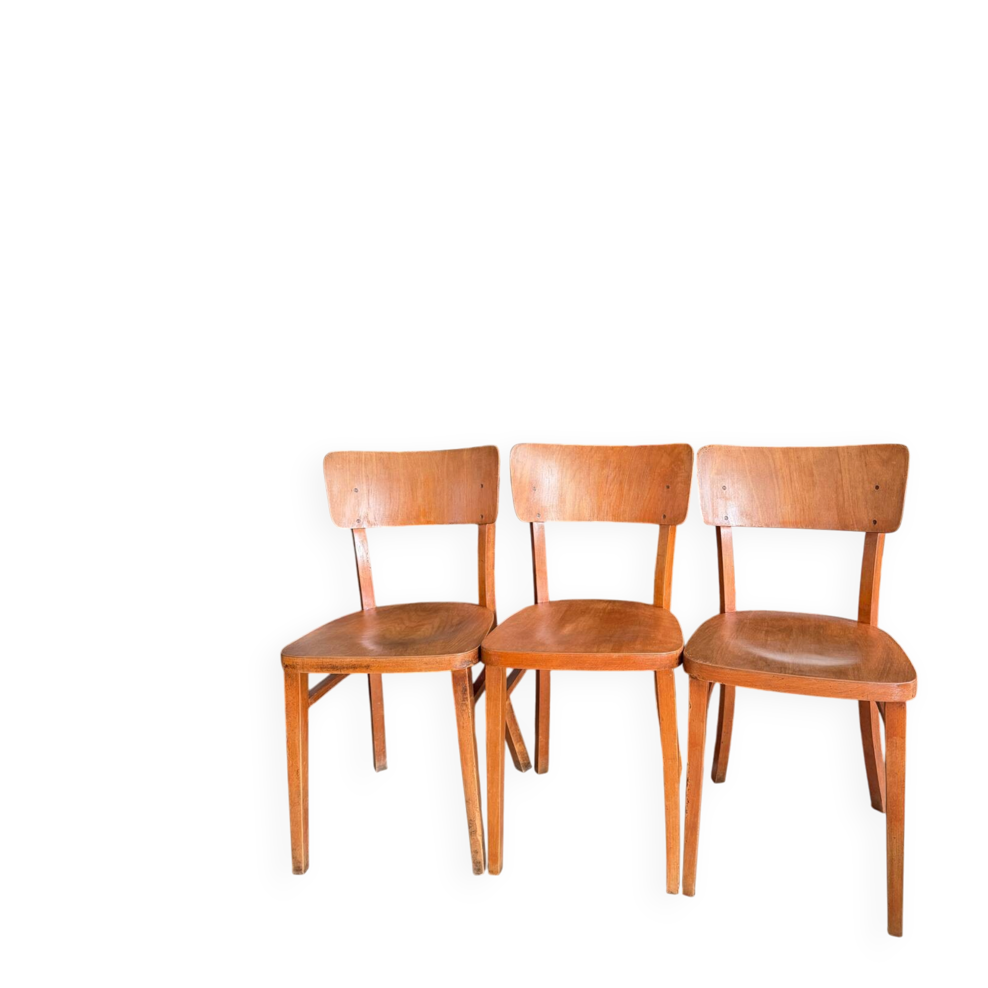 Set of 3 vintage Thonet bistro chairs