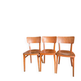 Ensemble de 3 chaises bistrot Thonet vintage