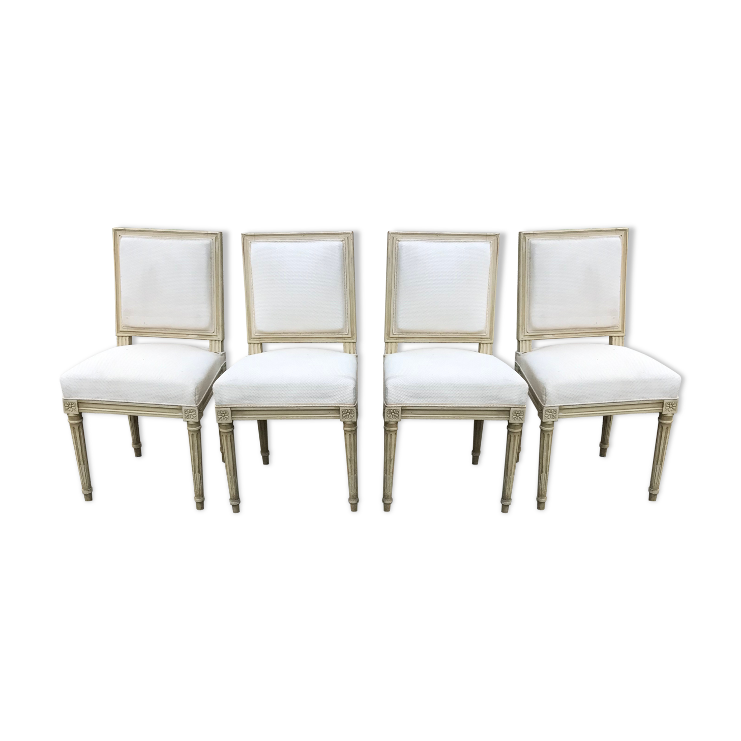 Series of 4 chairs of upholsterer style Louis XVI