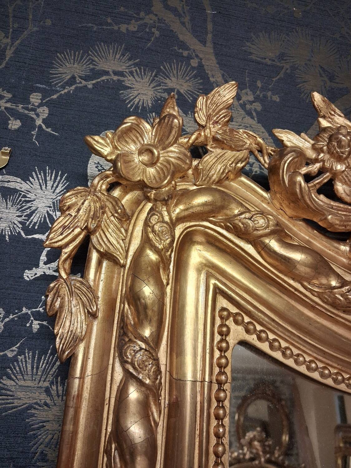 19th century mirror inspired by Louis XVI style, 2.15m x 98cm