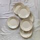 6 flat earthenware plates in beige and gold Villeroy Boch ACC-7227