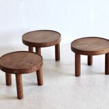 A set of three small round tables. Mado Jolain and René Legrand. France 1956