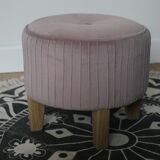 Pouf/rests feet child, soft pink velvet,
