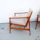 Vintage Thonet teak armchair, retro 1960s–70s style.