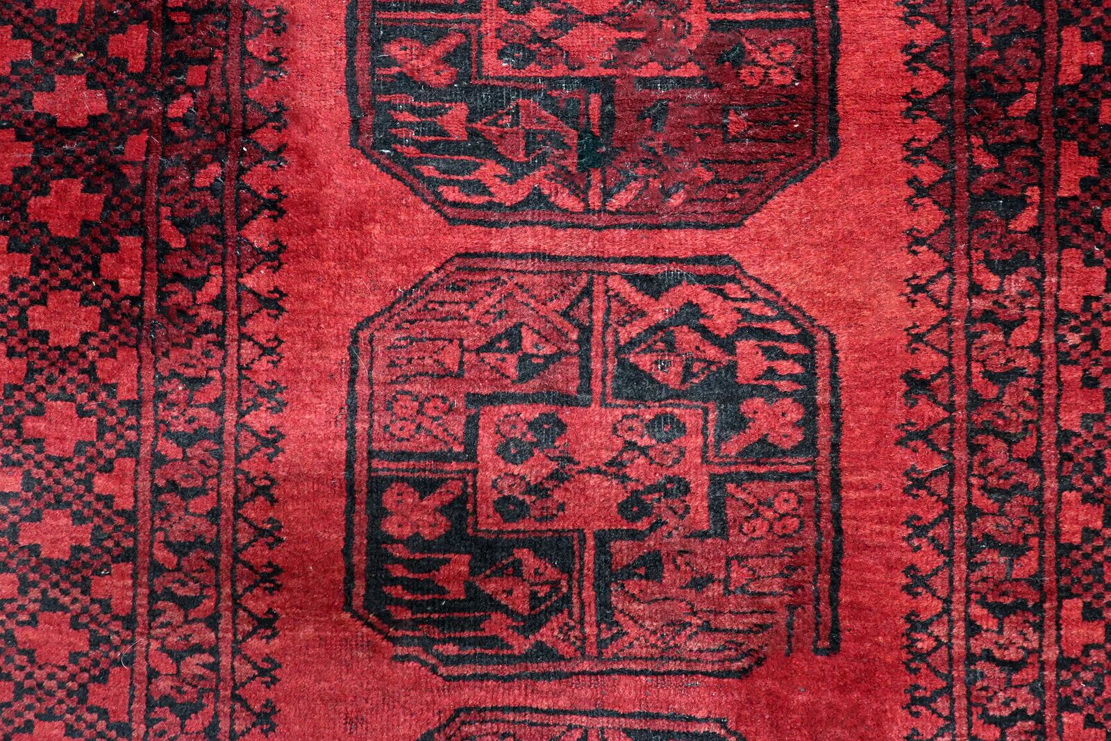 Antique Afghan Ersari handmade rug 118 cm x 196 cm 1920s