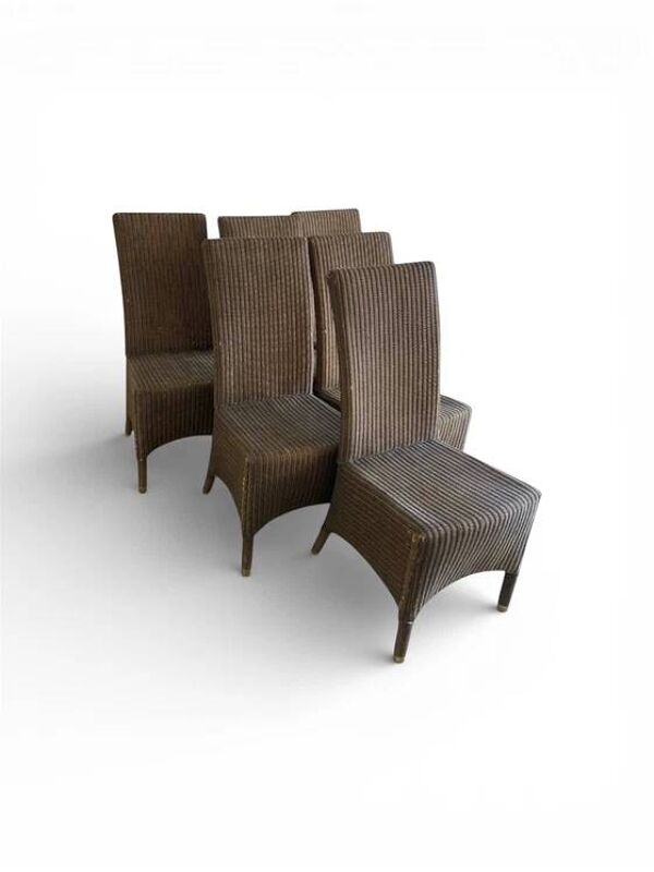 6 chaises Lloyd Loom, 20ème siècle